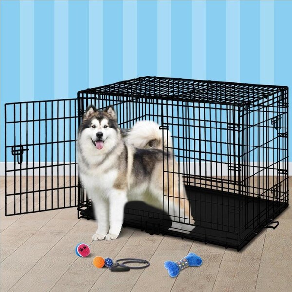 BEASTIE Dog Cage 48 inch Large Pet Crate Kennel Cat Metal Playpen Foldable