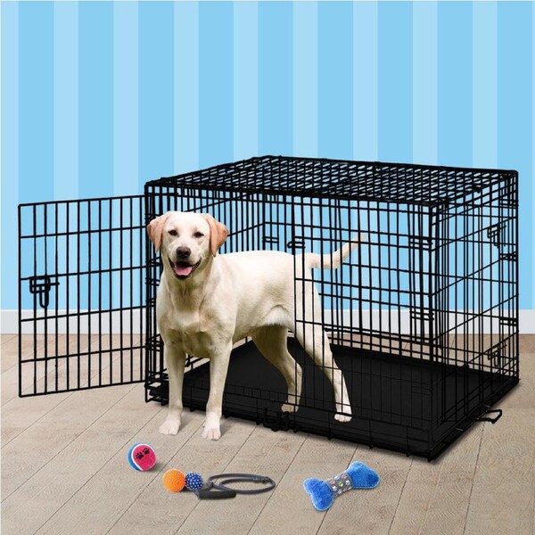 42" BEASTIE Dog Cage Large Pet Crate Kennel Cat Metal Playpen Foldable