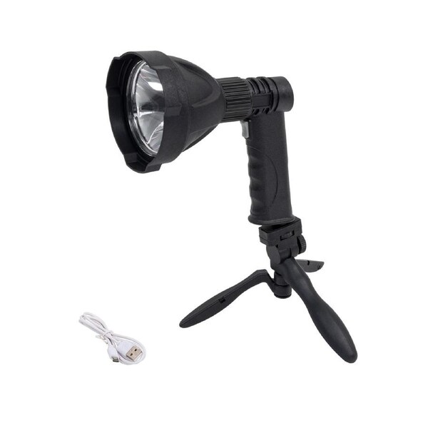 10W Handheld Spot Light Rechargeable LED Spotlight Hunting Shooting 12V