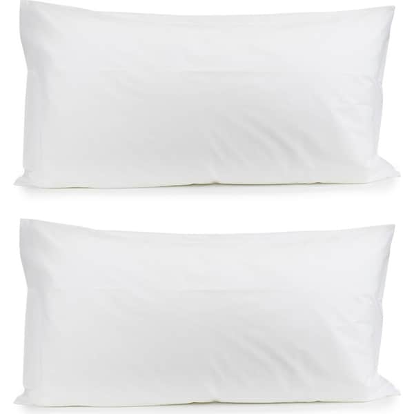 2x Jason Commercial Crisp Bedroom Easy Care Pillow Case King 50x90cm WHT 160GSM