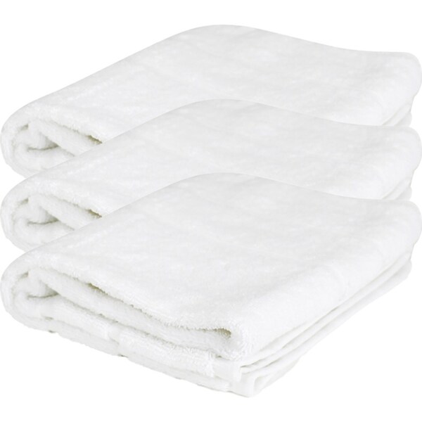 3x Jason Commercial Premium Cotton Astor Bathroom Hand Towel 50x70cm WHT 600GSM