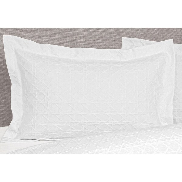 2x Jason Commercial Villa Premium Matelasse Bed Pillow Shams 48x73cm WHT 300GSM