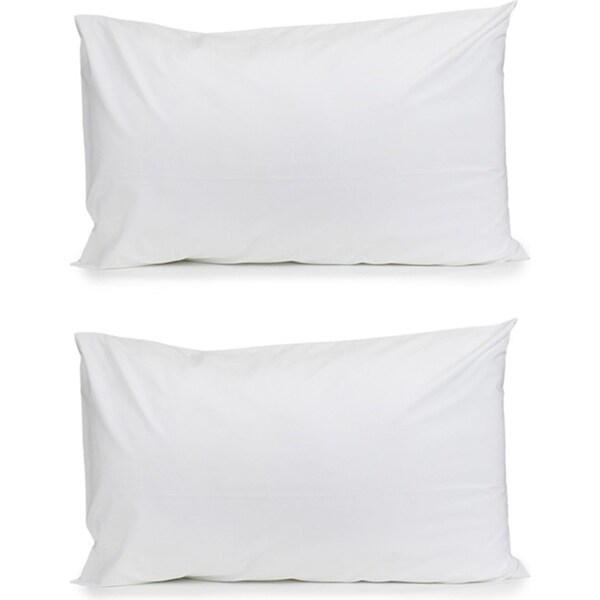 2x Jason Commercial Cotton Deluxe Bedroom King Pillow Case 50x90cm White 250TC
