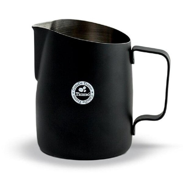 Tiamo Stainless Steel 650ml Milk Jug - Black