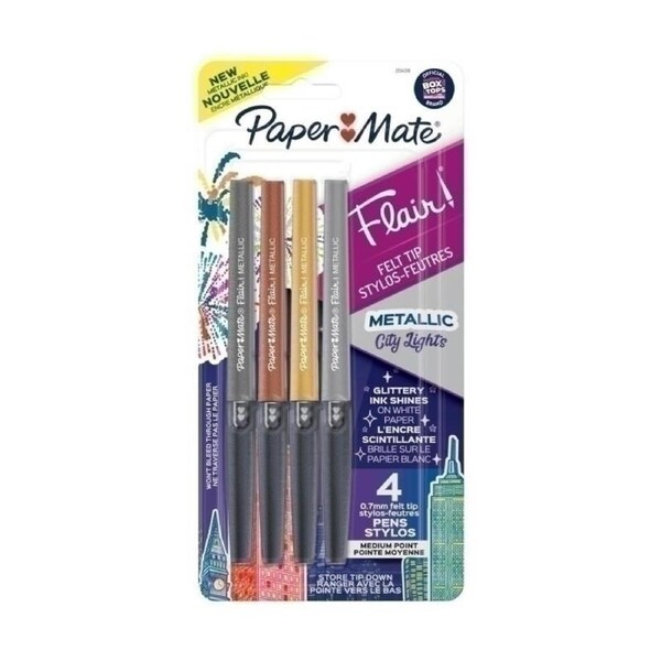 PAPER MATE Flair FeltTip Metal Pk4 Bx6