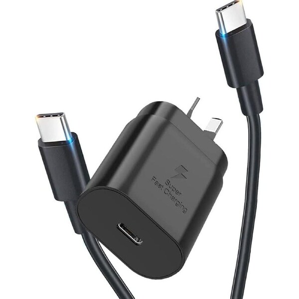 25W Super Fast Wall Charger + 1M Type-C Cable For Samsung Galaxy S26 S25 S24 S23 S22 21 / Ultra / Fold / Google Pixel 10 9 / iPhone 17 16 15