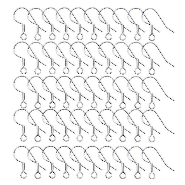 200pcs 925 Silver Earring Hooks French Hook Hypoallergenic Ear Wire DIY