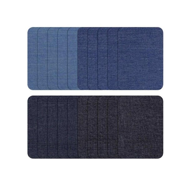 20PCS Iron on Denim Patches 4 Colours Jeans Repair Kit for Embroidered Repair
