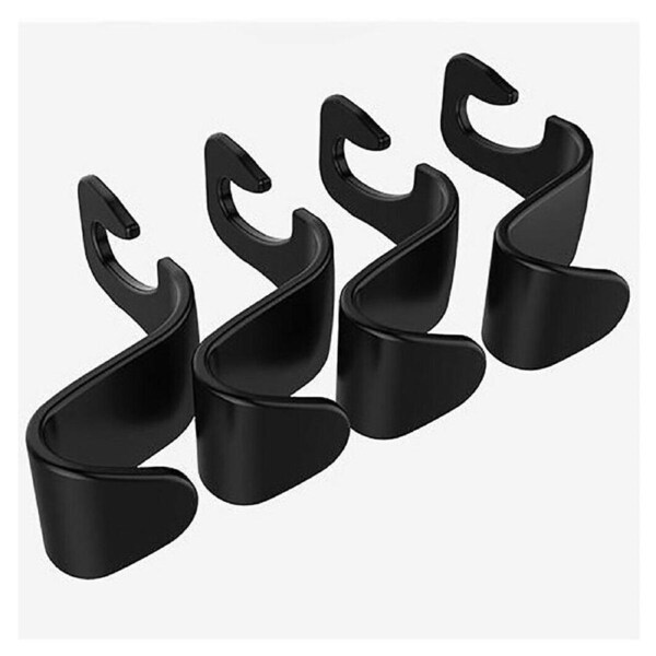 4pcs Headrest Hanger Plastic Car Back Seat Bag Handbag Hooks Storage Groceries