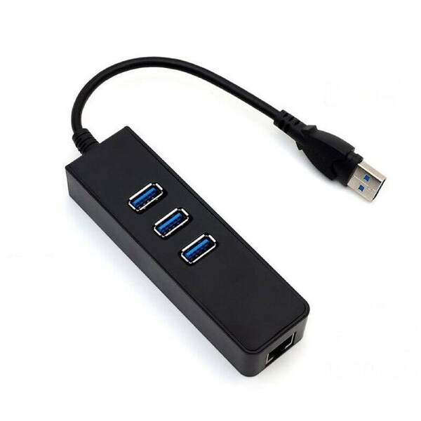 USB 3.0 HUB 3 Port with RJ45 Ethernet Adapter 100Mbps to PC MAC Laptop