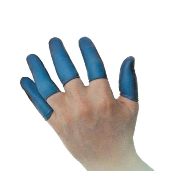 25 X Finger Cots Blue Nitrile (large) Latex Free