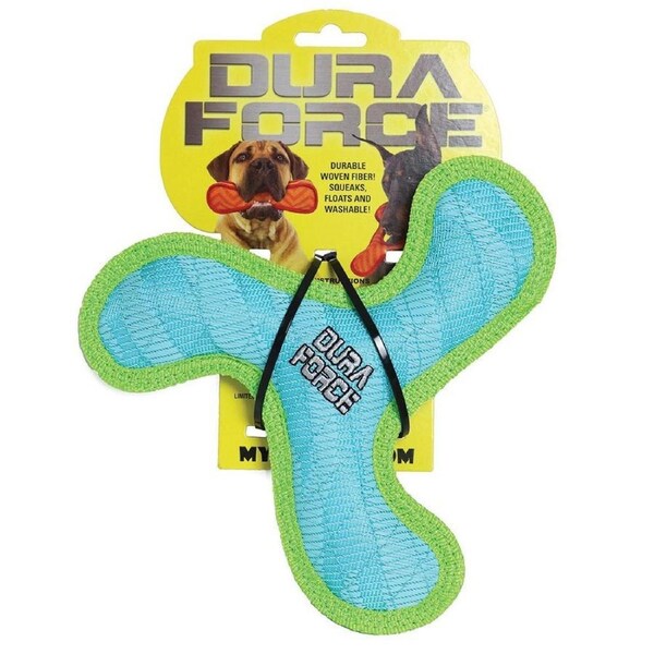 Blue/Green 19cm DuraForce Junior Boomerang Dog Toy