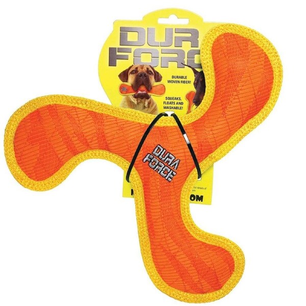 Orange/Yellow 26cm DuraForce Boomerang Dog Toy