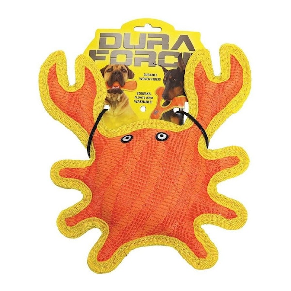 Orange/Yellow 23cm x 25cm DuraForce Crab Dog Toy