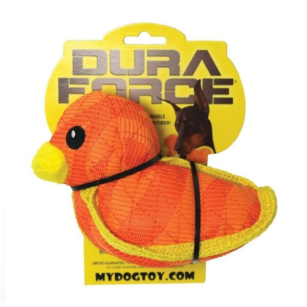 Orange/Yellow DuraForce Duck Dog & Puppy Toy (16.5x13.5x9cm)