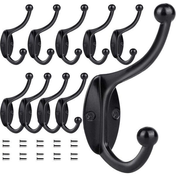 10 Pack Wall Hooks Coat Hooks Towel Hook for Hanging Heavy Duty Hat Hook