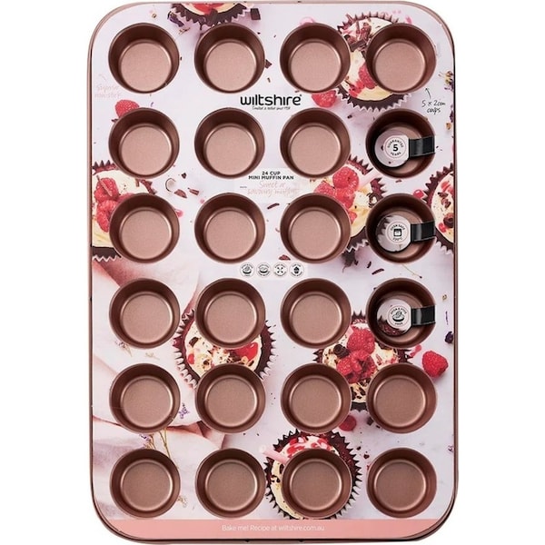 Wiltshire Rose Gold Non Stick 24 Cup Mini Muffin Pan