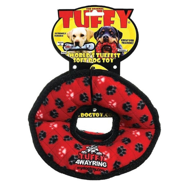Red Paws Ultimates 4 Way Ring Dog & Puppy Toy by Tuffy (24x17.5x12.5cm)