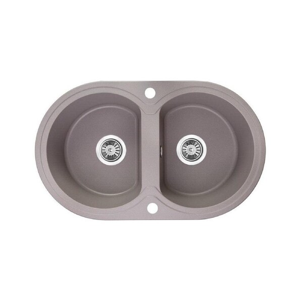 470*780*204mm Laveo Grey Granite Stone Sink Double Bowls