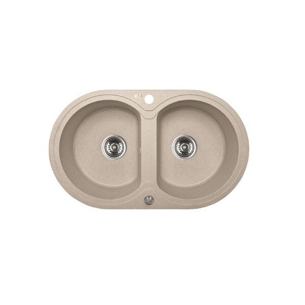 470*780*204mm ACA Laveo Beige Granite Stone Double Bowls Sink