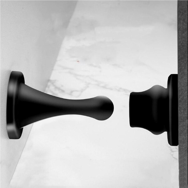 2 Pack Door Stopper, Black Silicone Door Stop for Sound Dampening, Wall Mount 3.5 Inch Long Door Stop with 3M Adhesive Tape, Silicone Doorstop