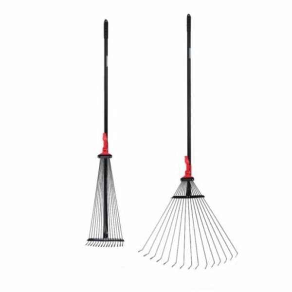 Garden Lawn Tool Leaf Rake Adjustable Head with Telescopic Handle