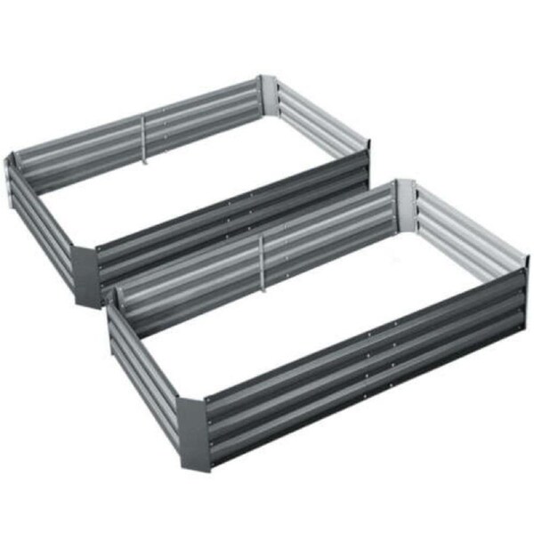 Garden Bed Galvanised Steel Raised Planter 150x90x30cm - 2pcs