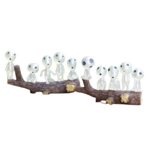 Resin Luminous Tree Elves Doll Glow in The Dark Ornament Craft Home Garden - 10pcs