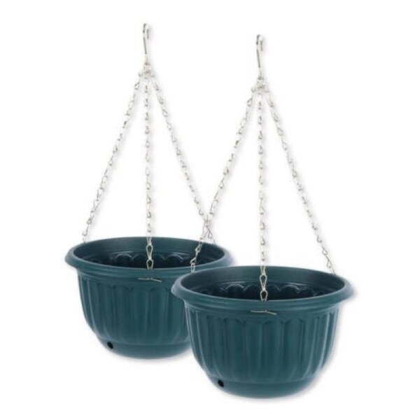 Garden Hanging Green Planter Pots Stylish Lightweight 25cm - 2pcs