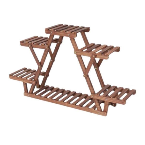 Pine Wood Plant Stand Triangle In Outdoor Flower Succulent Pots Shelf Heavy Duty