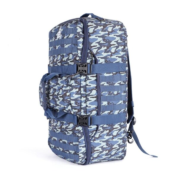 Granite Gear Duffle Bag With Backpack Straps Waterproof Sports Gym Duffel Bag Crossbody Camping Hiking Bag G7555 Camouflage Blue