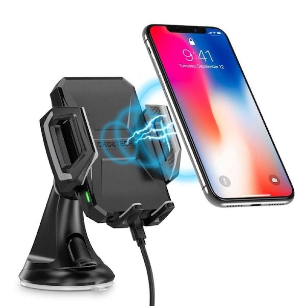 CHOETECH Wireless Car Charger 10W Wireless Charging Car Mount Phone Holder