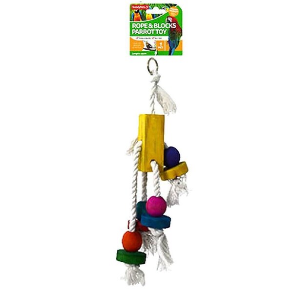 Parrot Cluster Block Toy Bird Cage Toys Parakeet Harness 23cm