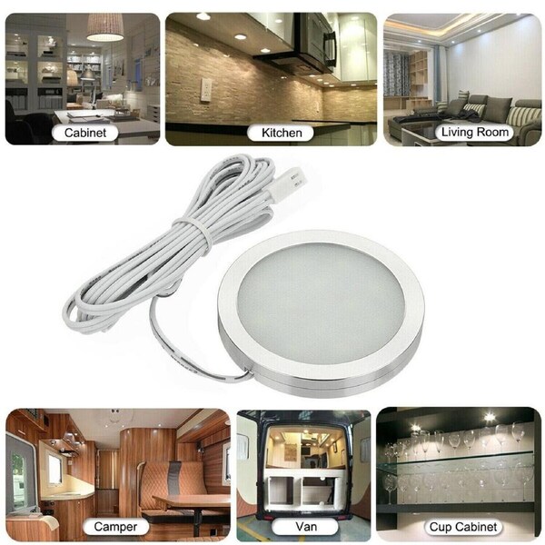 12V LED Down Light Cabin Ceiling Lamp Caravan Camper Trailer Car - 4Pc White