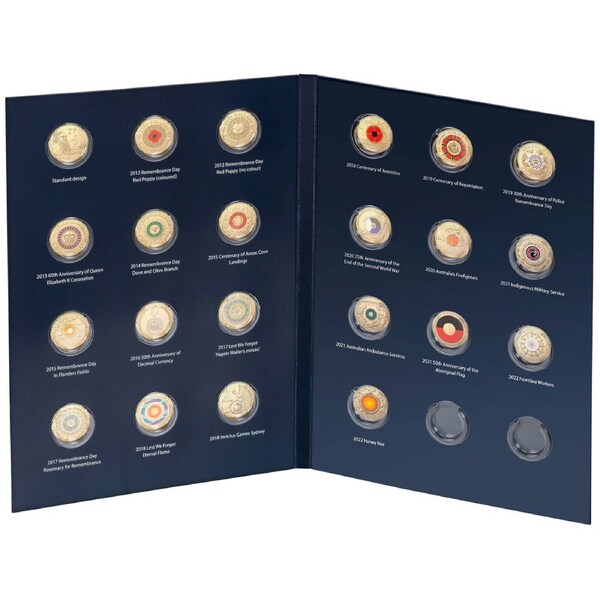 $2 Circulating Coin Collection Folder colectors folder for coloured coins