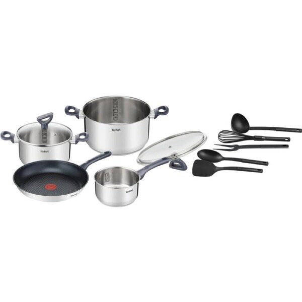Tefal Daily Cook Induction Stainless Steel 4 Piece Cookware Set + Utensils