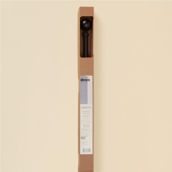 Openook Extendable Curtain Rod 171-300cm - Matte Black