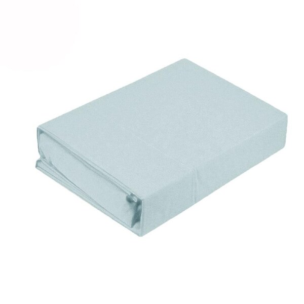 Kingtex 250TC 100% Cotton Percale Sheet Set Ice Blue Single