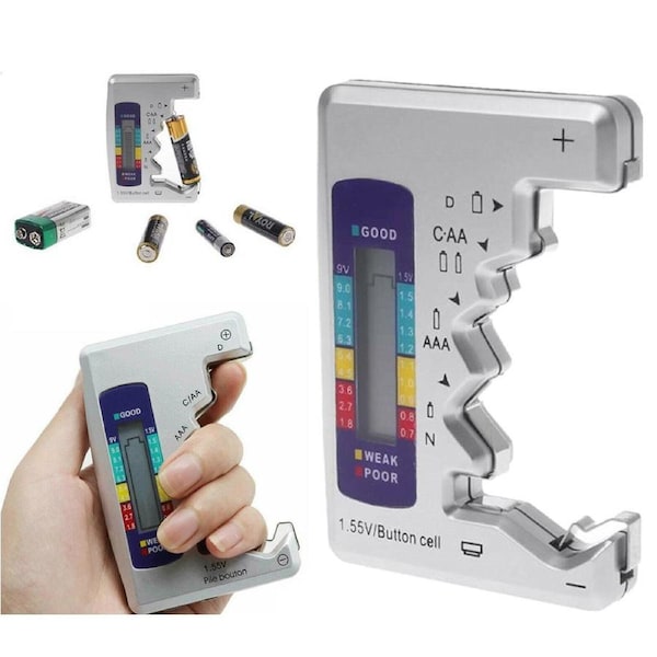 1x Battery Tester Universal LCD Digital Checker C D N AA AAA 9V 1.5V Button Cell