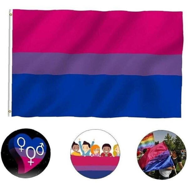 1x Bisexual Flag Pride LGBT Lesbian Gay Rainbow Mardi Gras Bi Sexual - Large 150x90cm