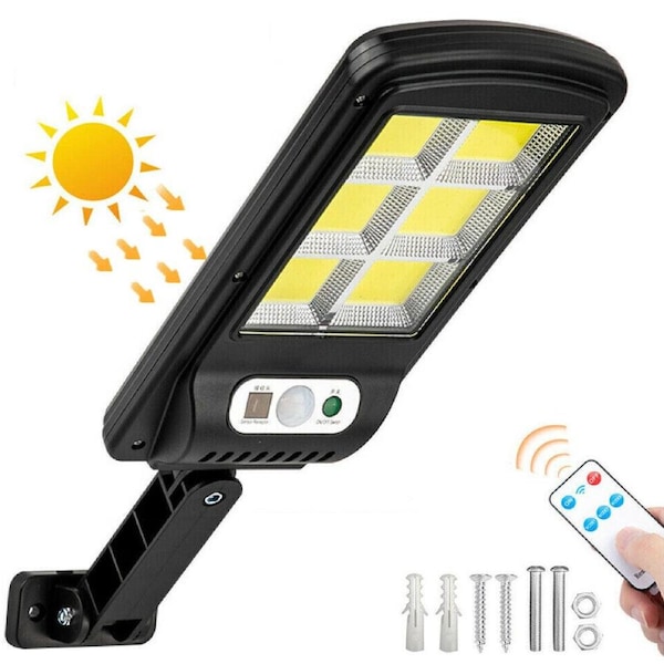 1x Solar Street LED Light Motion Sensor Remote Outdoor Garden Yard Flood Down Adjustable Lamp