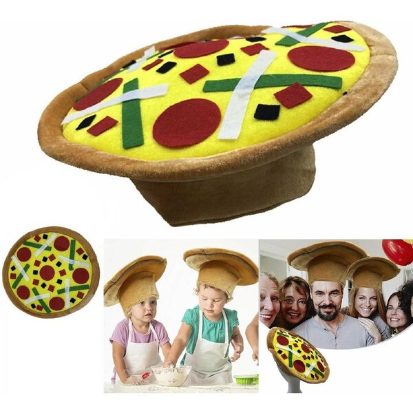 1PC Plush Pizza Hat Italian Costume Party Cap Funny Halloween Party Hat