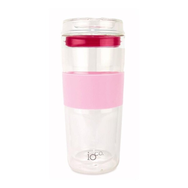IOco 16oz Glass Tea and Coffee Travel Cup - Marshmallow Pink - Hot Pink