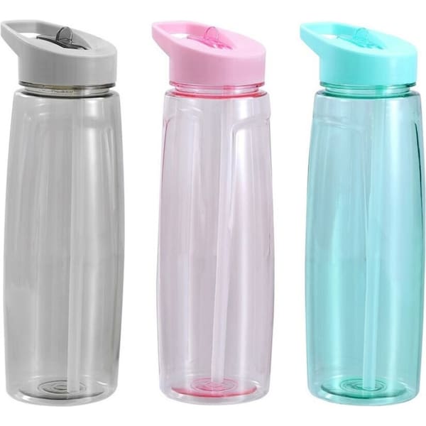 3x Lemon & Lime 800ml Drink Bottle Water/Juice Container w/ Screw Top Lid Assort