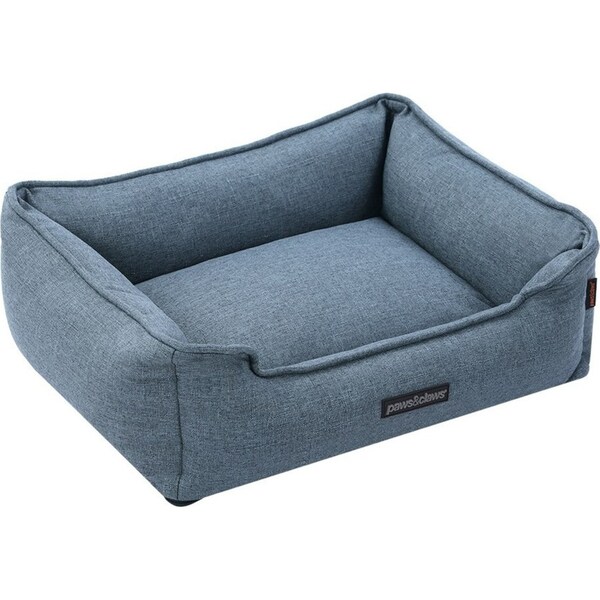 Paws & Claws 60x50cm Pia Walled Pet Bed Rectangle w/ Non-Slip Base Medium Denim