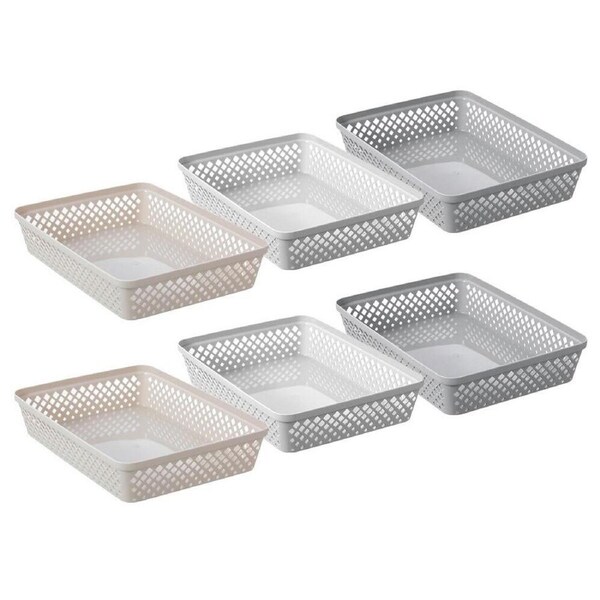 6x Boxsweden Kept Diamond 33x24cm Organiser Tray Storage Basket BPA Free Asst