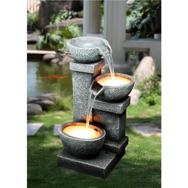 Cascading Three Bowl Water Fountain Water Feature DW96025