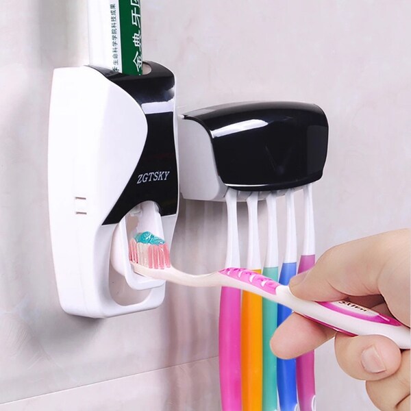 Toothbrush Holder Toothpaste Dispenser Set Toothpaste Squeezer
