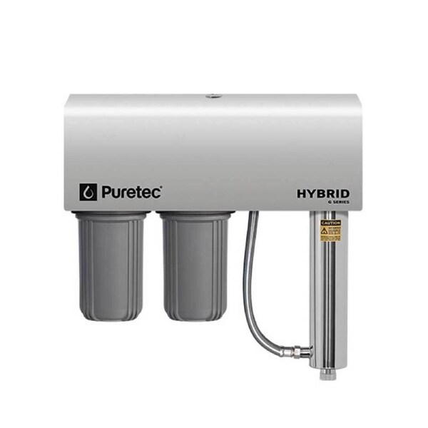 PURETEC Hybrid G6 Whole House Filter and UV Water Treatment with Weather Cover - 10-inch