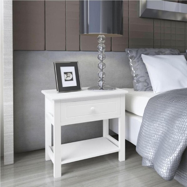 Heritage Bedside Tables X2 Pce Nightstand Drawers Side Table With Shelf White